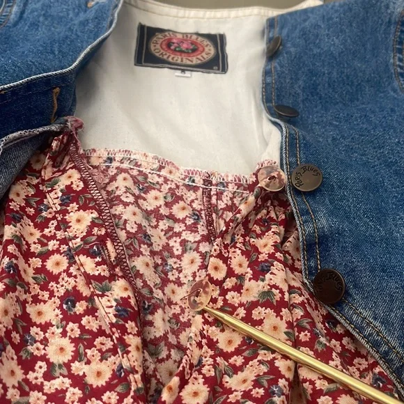 PARIS BLUES Originals, ๐ Vintage Denim Button-Up Corset Top sz 5 Womens DRESS - Picture 12 of 16